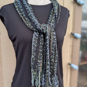Black And Blue Casual Summer Scarf